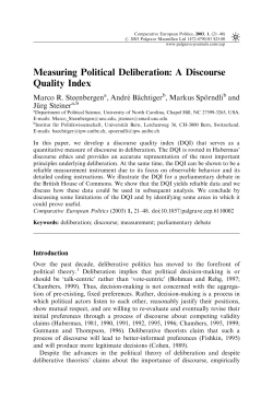 A Discourse Quality Index - Department of Political Science