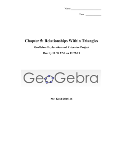 Chapter 5: Relationships Within Triangles