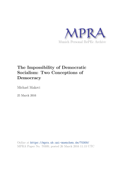 The Impossibility of Democratic Socialism: Two Conceptions of