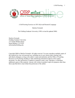A Self-Scoring 1 A Self-Scoring Exercise on APA Style and