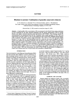 LETTER Rhenium in seawater: Confirmation of generally