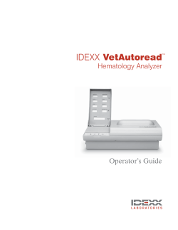 Operator`s Guide - IDEXX Laboratories