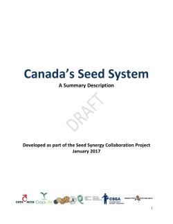 Canada`s Seed System - Canadian Seed Institute
