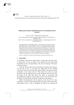 Falling-action analysis algorithm based on convolutional neural