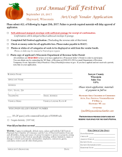 FF 2017 Application - Art - Hayward Area Chamber of Commerce