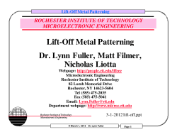 Lift-Off Metal Patterning - RIT - People