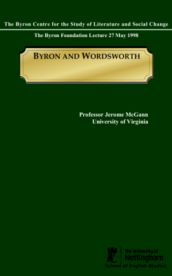 Byron and Wordsworth - University of Nottingham