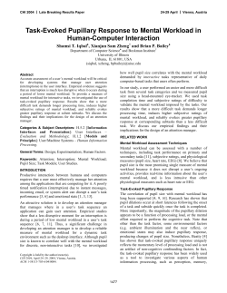Task-Evoked Pupillary Response to Mental Workload in Human