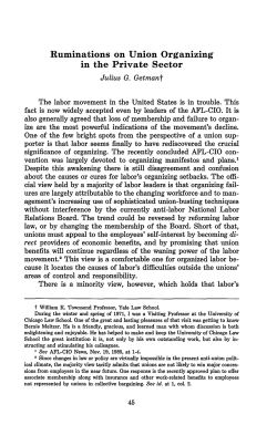 Ruminations on Union Organizing in the Private Sector