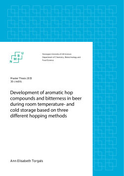 Development of aromatic hop compounds and bitterness in beer