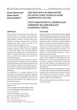 the influence of somatotype on young table tennis players