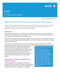 SEC and DOL See Eye to Eye in Stock-Drop Case