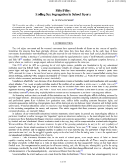 Fifty/Fifty: Ending Sex Segregation in School Sports