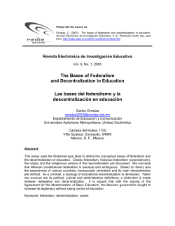 The Bases of Federalism and Decentralization in Education Las