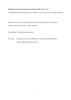 Structure, Function and Behaviour of Savannas