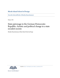 State patronage in the German Democratic Republic: Artistic and
