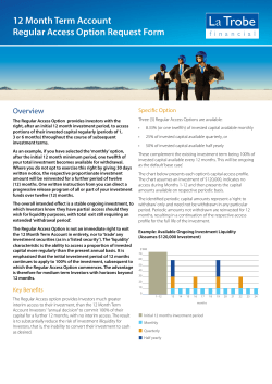12 Month Term Account Regular Access Option Request Form