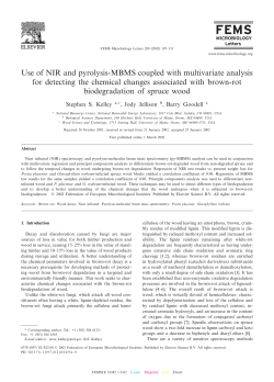 Use of NIR and pyrolysis-MBMS coupled with multivariate analysis
