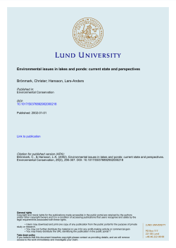 Environmental issues in lakes and ponds: current