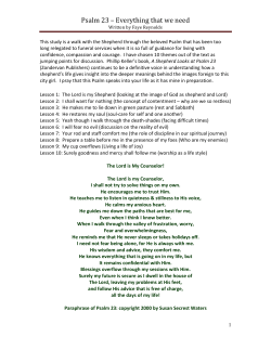 Psalm 23 &ndash; Everything that we need