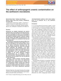 The effect of anthropogenic arsenic contamination on the earthworm