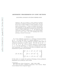 ARITHMETIC PROGRESSIONS ON CONIC SECTIONS