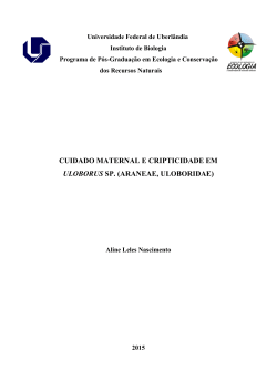 cuidado maternal e cripticidade em uloborus sp. (araneae, uloboridae)