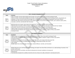 Grade 7 Social Studies: Eastern Hemisphere Pacing Guide 2016