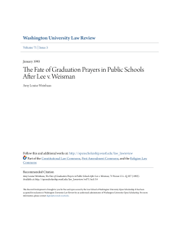 The Fate of Graduation Prayers in Public Schools After Lee v
