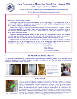 Holy Assumption Monastery Newsletter – August 2013