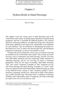 Chapter 2 Hydrocolloids in Salad Dressings