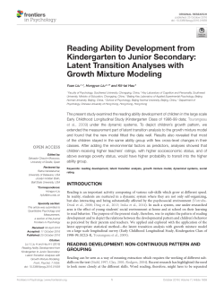 Reading Ability Development from Kindergarten