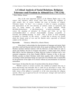 A Critical Analysis of Social Relations, Religious Tolerance and