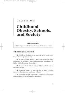 Childhood Obesity, Schools, and Society