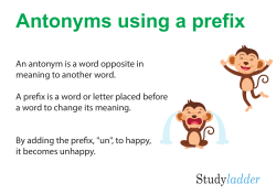 Antonyms using a prefix whiteboard