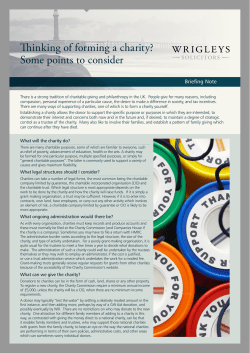 Thinking of forming a charity?