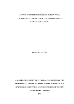 effects of leadership styles on tutors` work performance