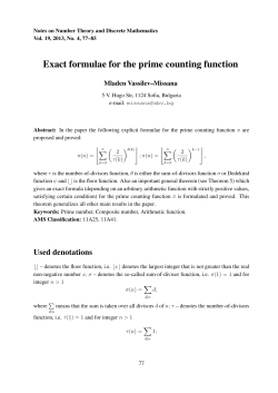 Exact formulae for the prime counting function