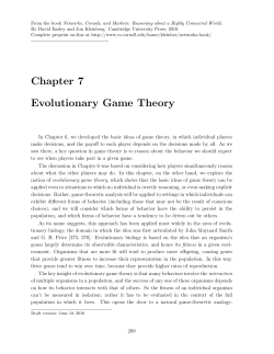 Chapter 7 Evolutionary Game Theory