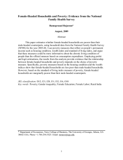 Female-Headed Households and Poverty: Evidence from the