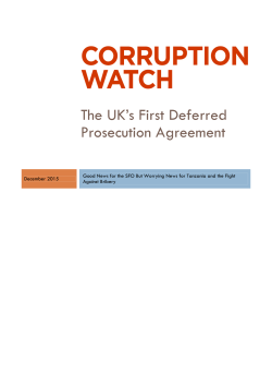 The UK`s First Deferred Prosecution Agreement