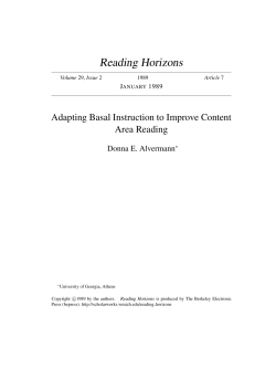 Adapting Basal Instruction to Improve Content Area Reading