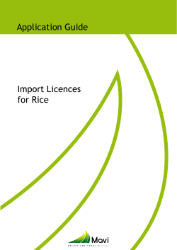 Application Guide Import Licences for Rice