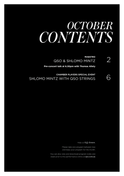 CONTENTS - Queensland Symphony Orchestra
