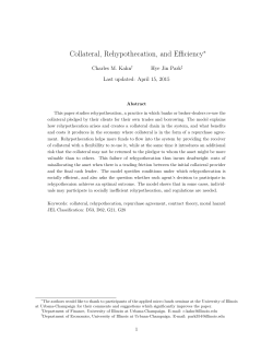 Collateral, Rehypothecation, and Efficiency