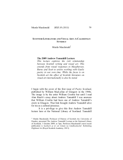 Murdo Macdonald* The 2009 Andrew Tannahill Lecture This lecture