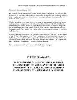 Summer Reading 2015-16 - Highlands School District