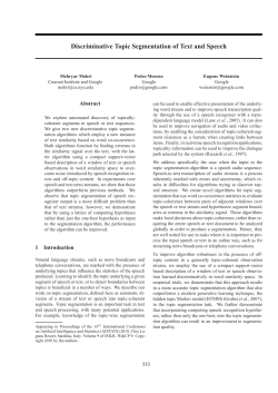 Discriminative Topic Segmentation of Text and Speech