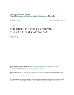 the dirty thirties a study in agricultural capitalism