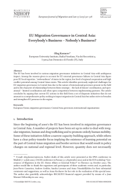 EU Migration Governance in Central Asia